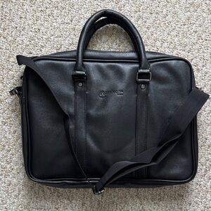 Black Faux leather laptop bag